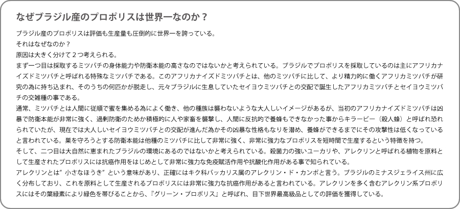 なぜブラジル産のプロポリスは世界一なのか